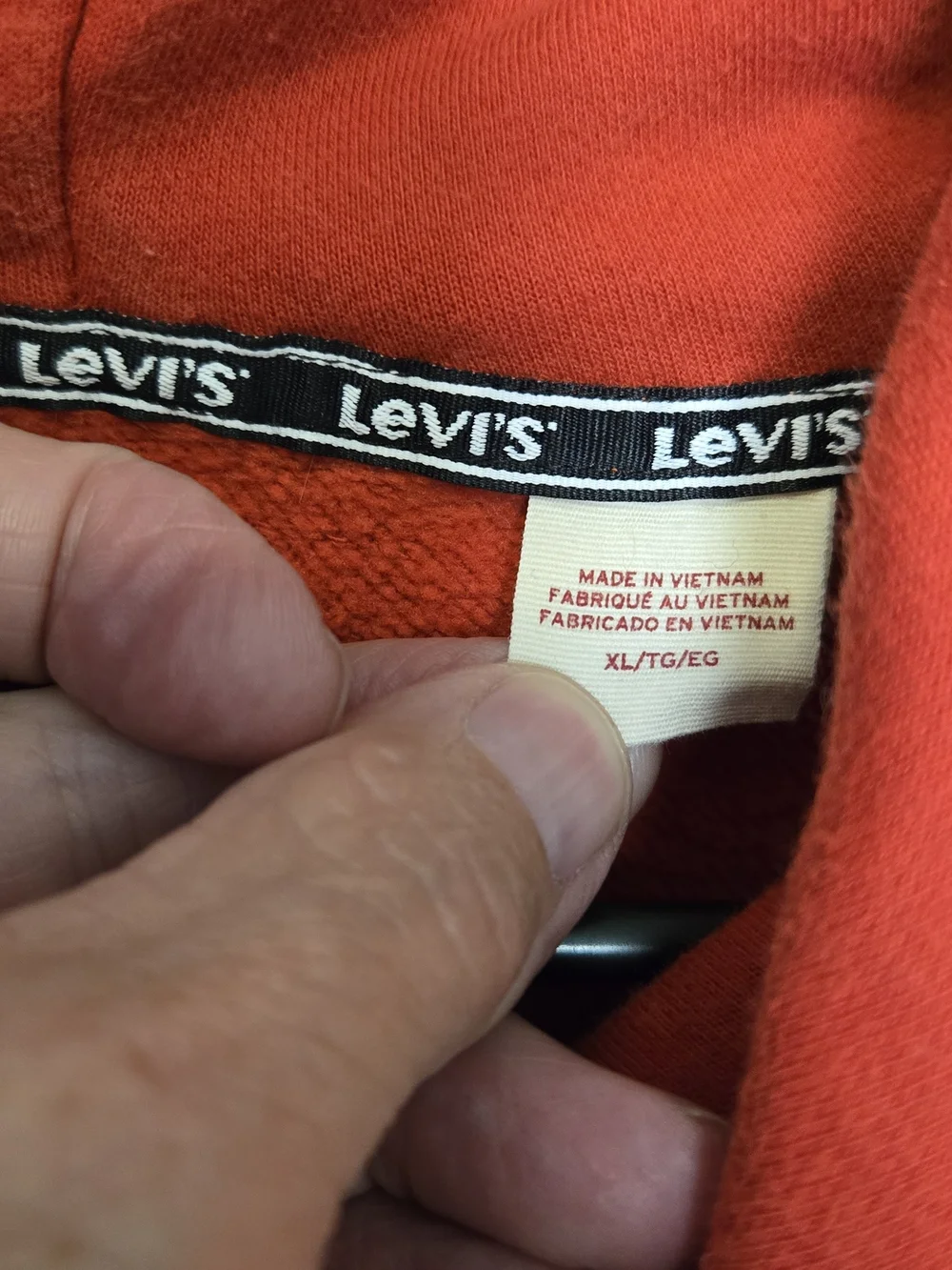 Levi's Men’s Red and Black Colorblock Hoodie XL Y2K 2022 GORPCORE xlnt.cond.